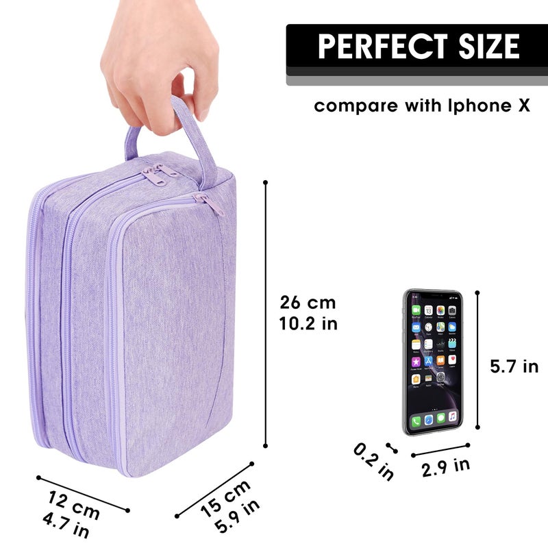 WANDF Toiletry Bag for Men Hanging Dopp Kit Water Resistant Shaving Bag Small Toiletry Bag for Traveling (Denim Pure Purple) - Image 2